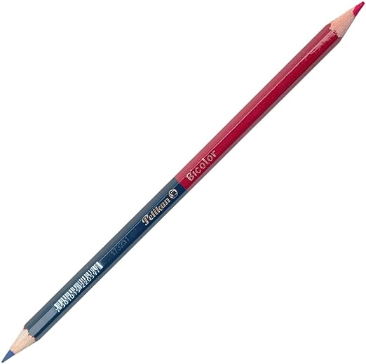 Lápices Bicolor Azul Oscuro Rojo Carmín Pelikan 10 Piezas