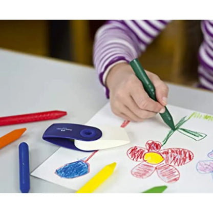 Crayones Jumbo Borrable Faber Castell Grip Triangular 12 Pz - Faber Castell - vista lateral