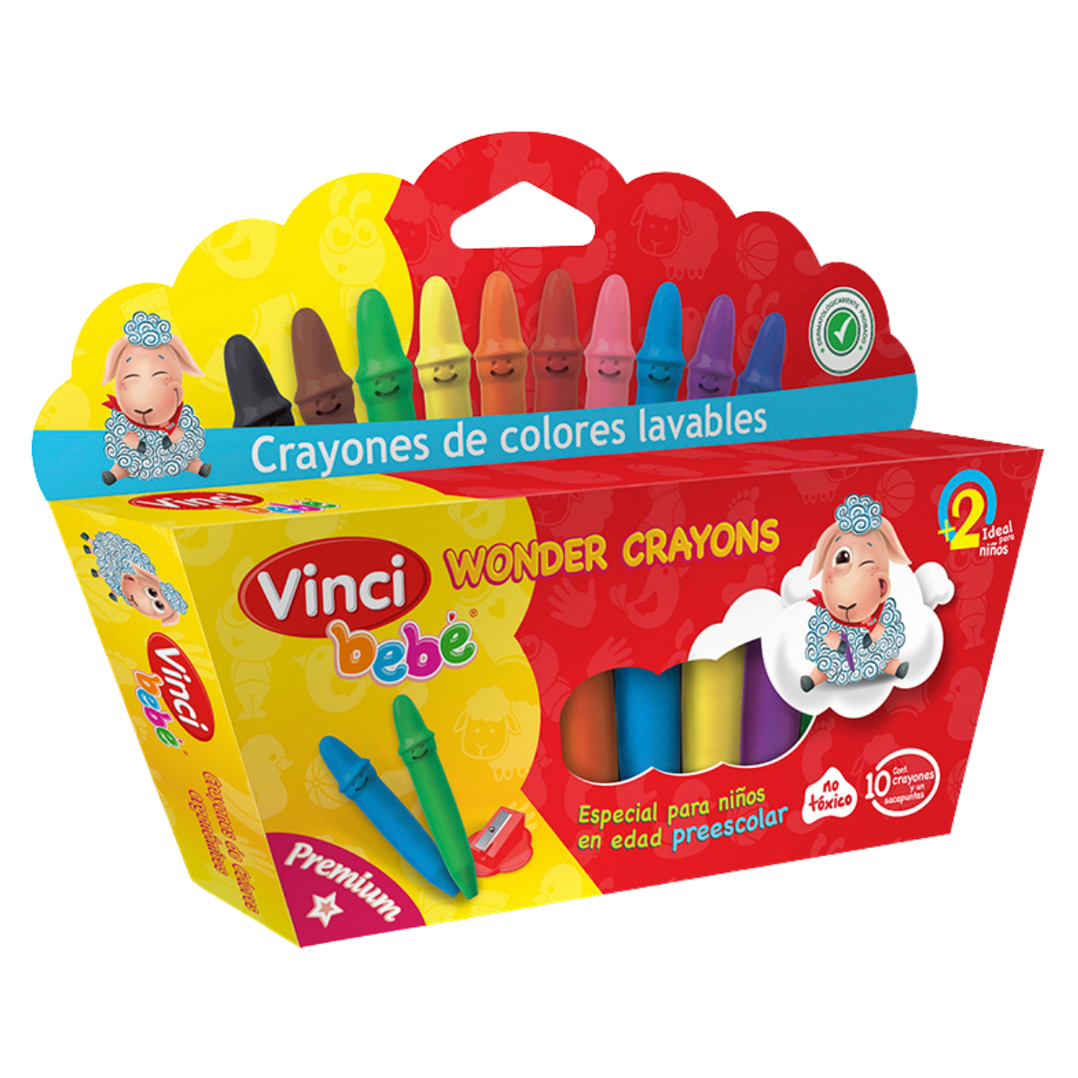 Crayones Lavables Vinci Bebé Trazo Suave 10 Piezas