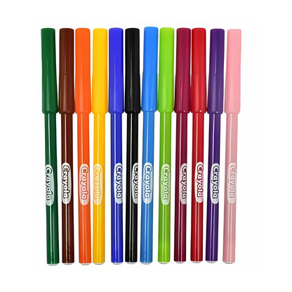 12 Plumones Escolar Punta Fina Wonder Marker Lavable Crayola