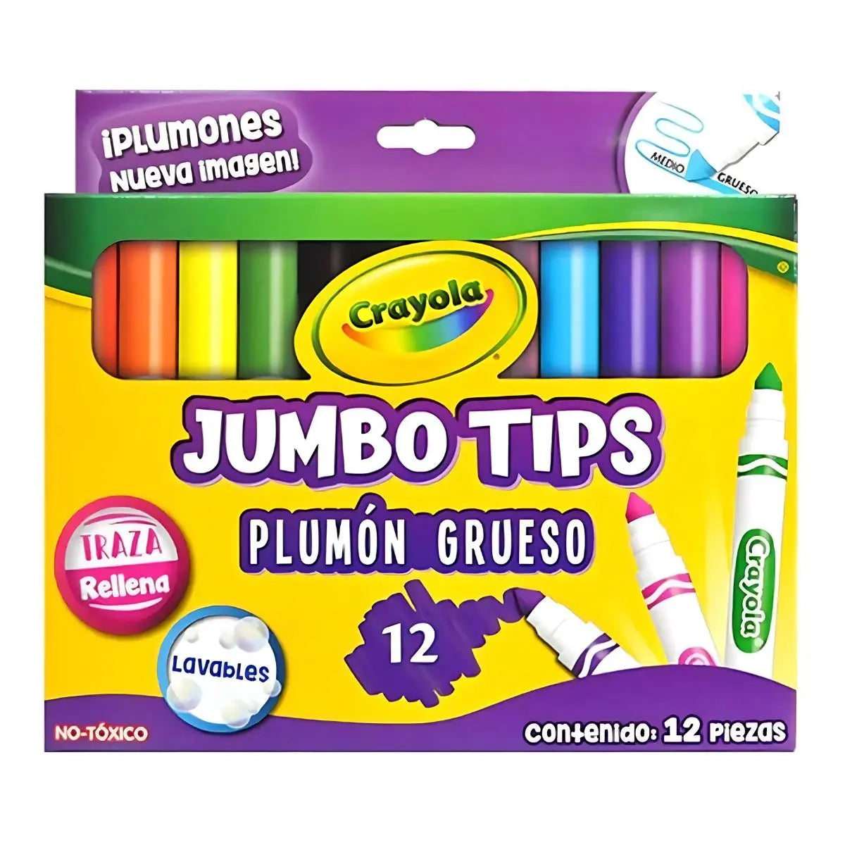 12 Plumones Jumbotips Marca Crayola - Crayola