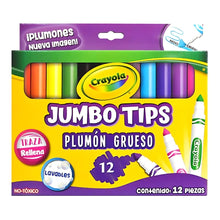 12 Marcadores Gruesos Lavable Brillantes Jumbo Tips Crayola