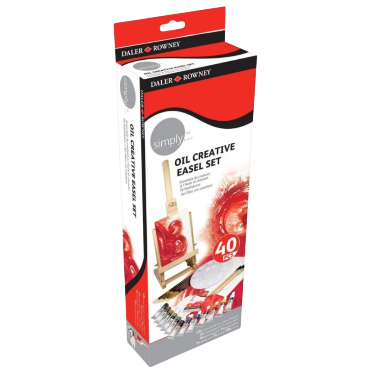 Set De Arte Mini Óleo Caballete Simply Daler Rowney 40 Piezas