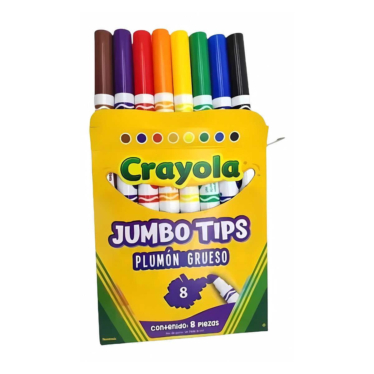 8 Marcadores Gruesos Lavable Brillantes Jumbo Tips Crayola