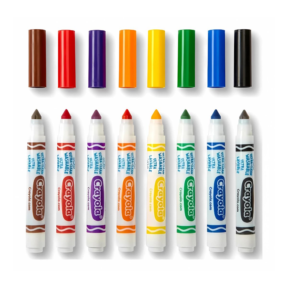 8 Marcadores Gruesos Lavable Brillantes Jumbo Tips Crayola
