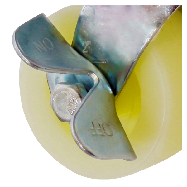 Rodaja de Polipropileno Blanca Giratoria con Freno de 2"