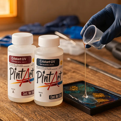 Resina Cristart Ultravioleta (a+b) Pintart 60ml Epoxica - Roel - vista trasera