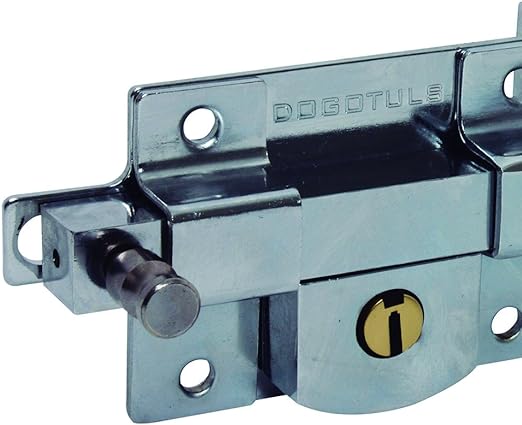 Cerradura Chapa Seguridad Barra Fija Derecha Cromo Dogotuls