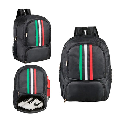 Mochila Negra Rayas Tricolor For Promotional 2 CompartimentoS
