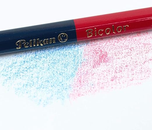 Lápices Bicolor Azul Oscuro Rojo Carmín Pelikan 10 Piezas