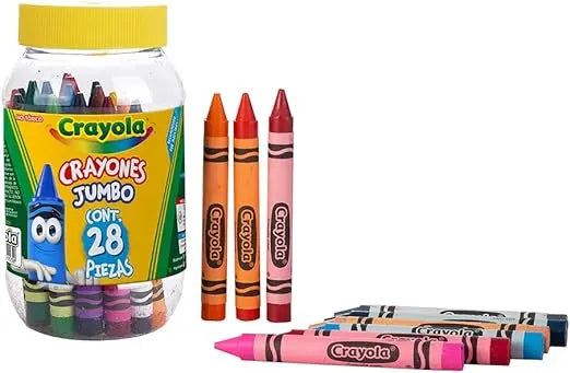 Bote 28 Crayones Jumbo Colores Escolar Redondos Crayola - Crayola - empaque