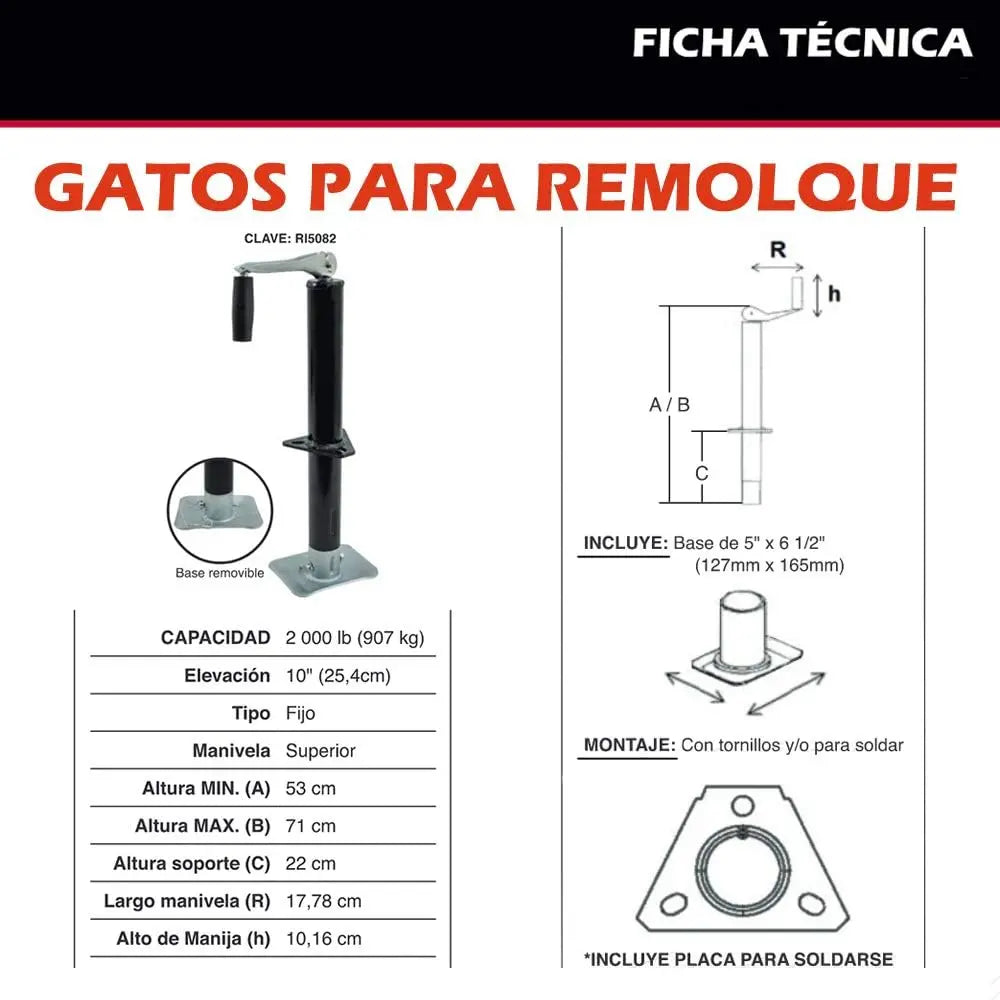 Gato Remolque Dogotuls Fijo 2000 Lb Estructura A Con Base - Dogotuls - accesorios