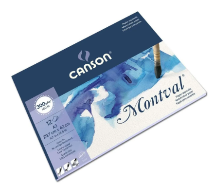 Block Papel Acuarela Canson Grano Nube Montval 29.7x42cm 12h