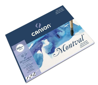 Block Papel Acuarela Canson Grano Nube Montval 29.7x42cm 12h