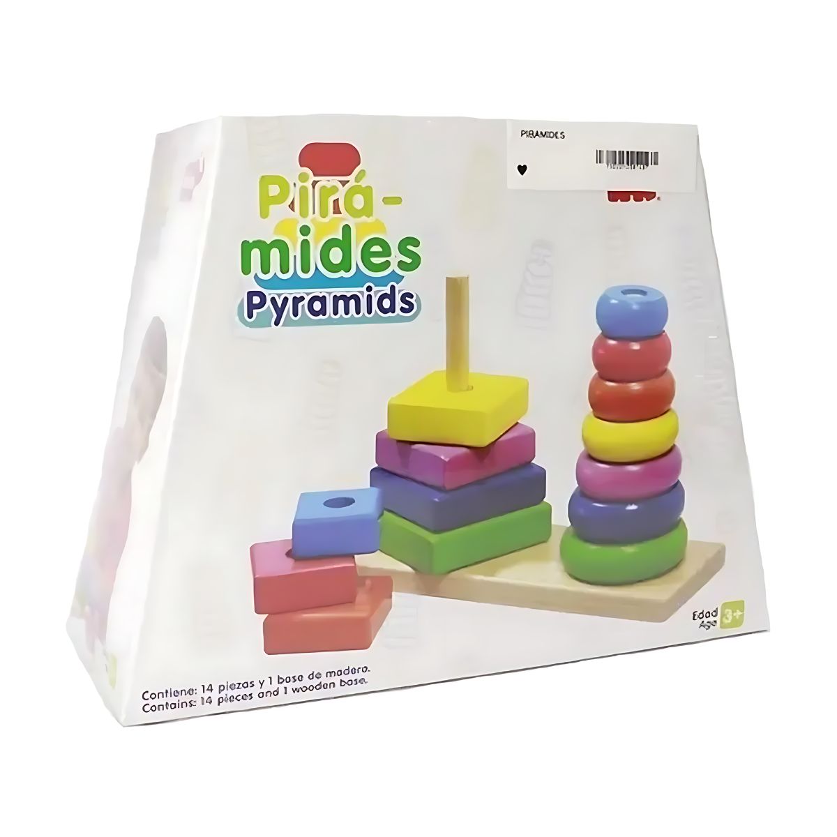 Pirámide 2 En 1 De Bloques Madera Ensartes Estimulación