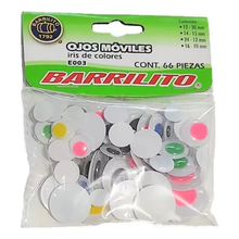 66 Piezas Ojos Movibles Barrilito Iris Colores Manualidades Barrilito
