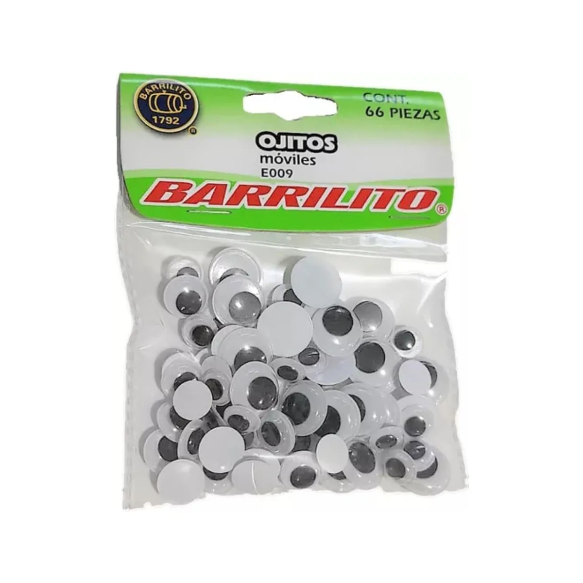 66 Piezas Ojos Movibles Barrilito Iris Negros Manualidades Barrilito