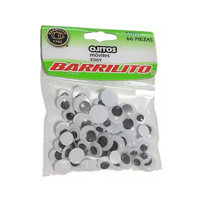 66 Piezas Ojos Movibles Barrilito Iris Negros Manualidades Barrilito