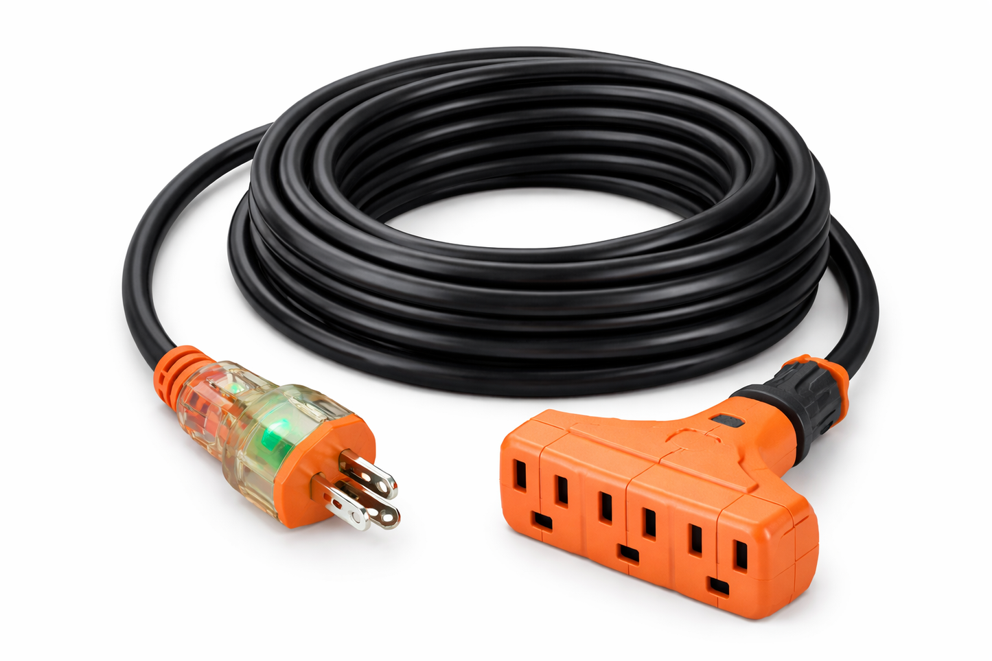 Extension De Uso Rudo Con Enchufe Iluminado 13x14 Awg 5 M