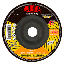 Disco Abrasivo 670 Austromex Desbaste Aluminio, de 115 x 4.5 x 22.23 mm