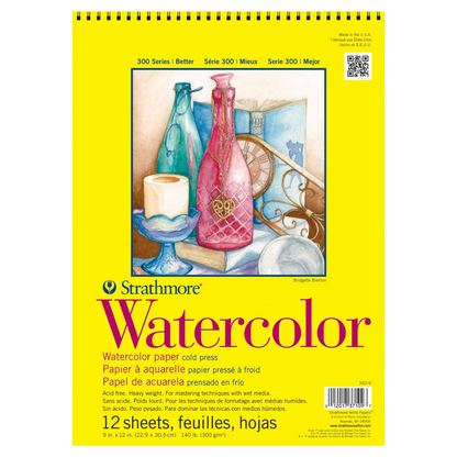 Cuaderno Dibujo Strathmore Block Acuarela Serie 300 12 Hojas