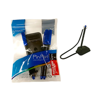 Boligrafo Azor Pin Point Tinta Azul C/base Punto 0.7 Mm C/3