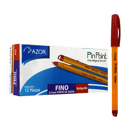 5 Cajas Bolígrafos Azor Pin Point Punta Aguja 0.7mm 12pz Elige Color - MarchanteMX