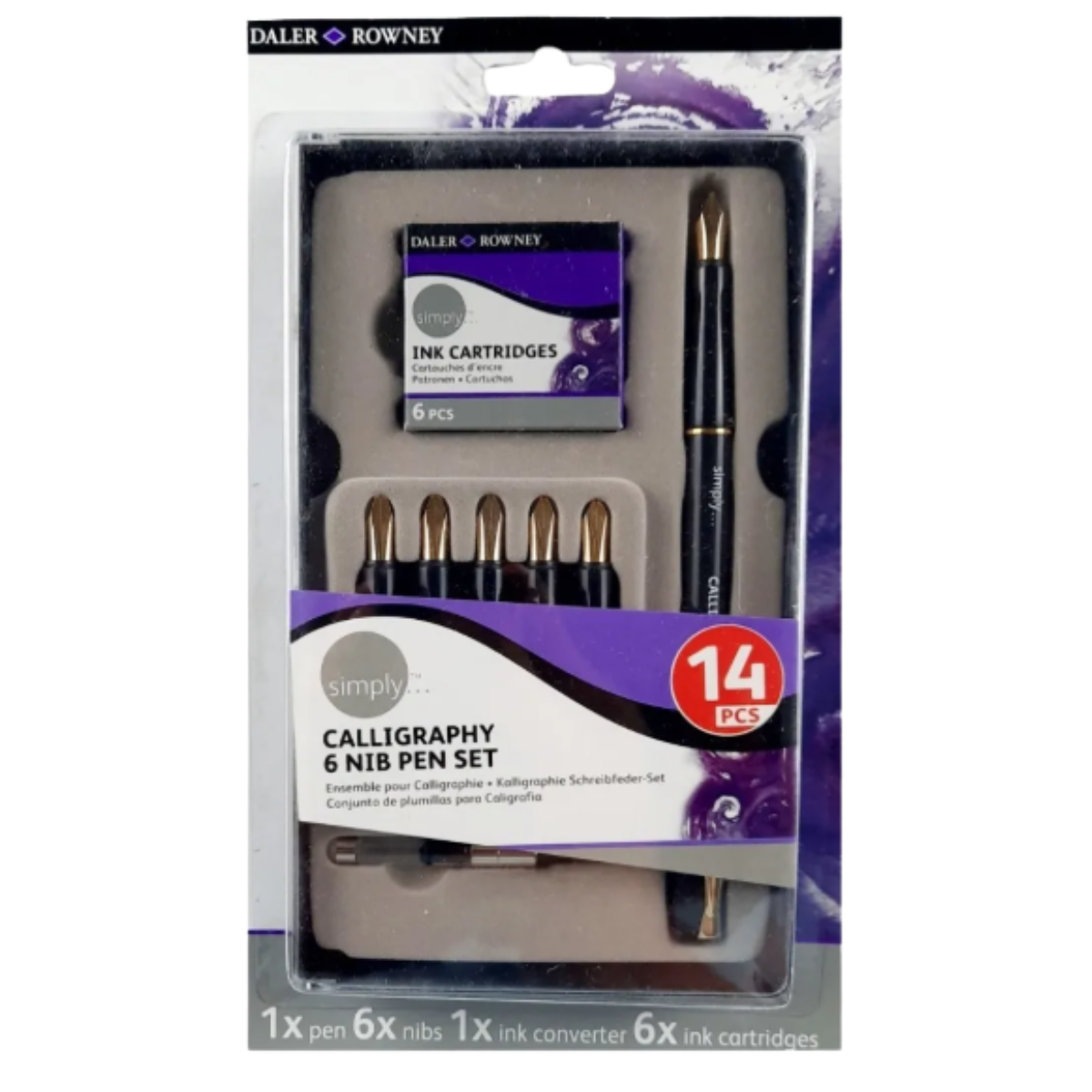 Set Plumas Caligrafía Simply Daler Rowney 14 Piezas