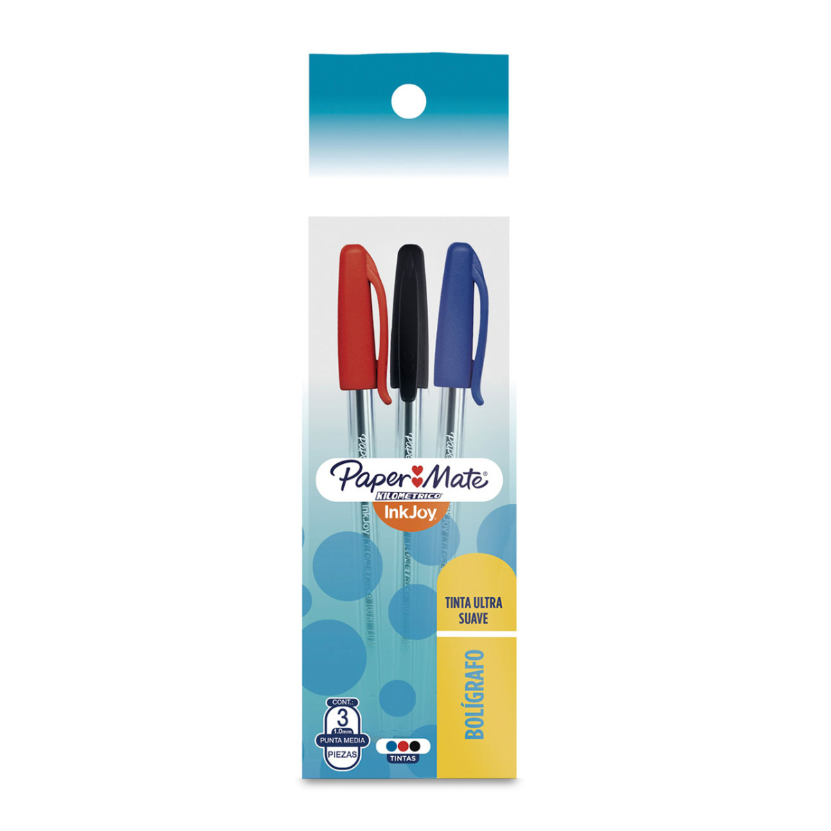 Bolígrafos de Colores Paper Mate Punto Mediano Stick Surtidos 3 Piezas