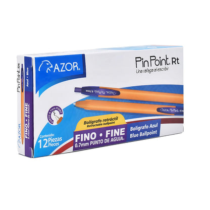 Boligrafo Retractil Azor Color Azul Pin Point