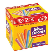 Gises de Colores Vinci Trazo Suave Escolar No Tóxico Colores Surtidos 100pz Vinci