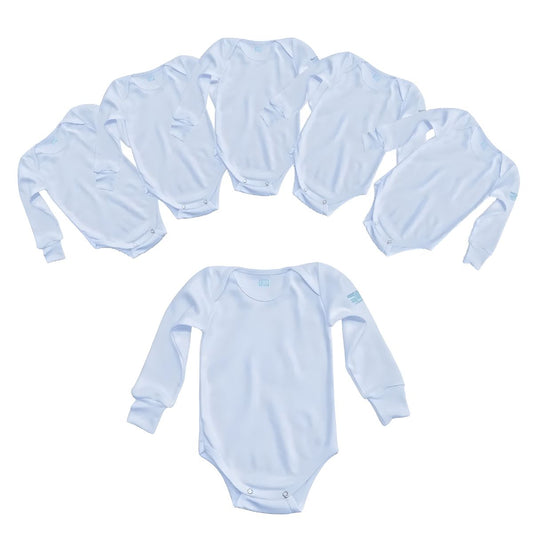 6pz Pañalero Azul Ropa Bebé Niño Niña Manga Larga y Corta