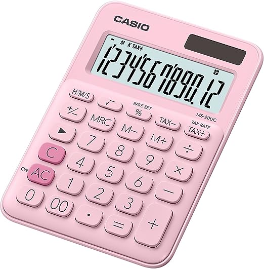 Calculadora Mini de Escritorio Casio Ms-20uc 12 Dígitos Elegir Color - MarchanteMX