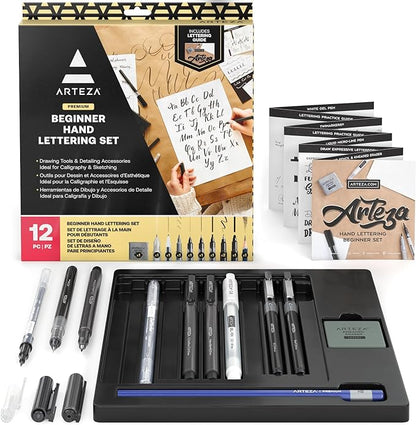 Set 12 Pz Lettering Caligrafia Arteza Principiante