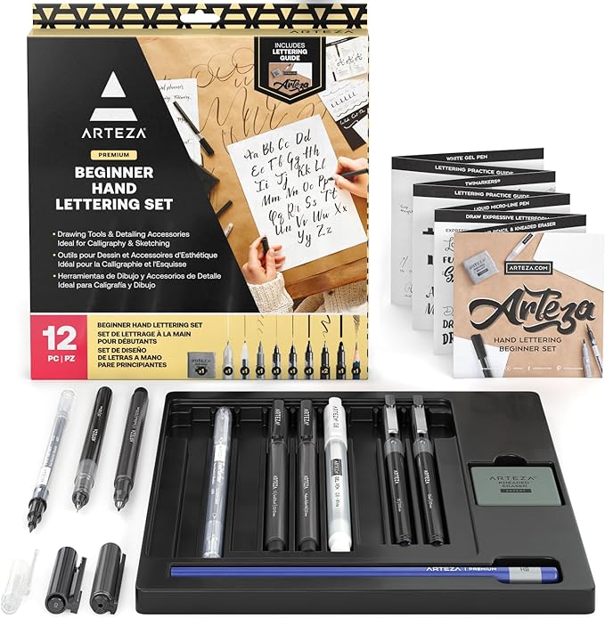 Set De 12 Pz De Lettering Y Caligrafia Arteza Principiante