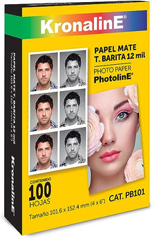 Papel Fotografico Barita Mate 4x6 100h Kronaline Pb101