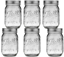 6 Pack Mason Jars Ball 16 Oz (6 Piezas) Boca Regular