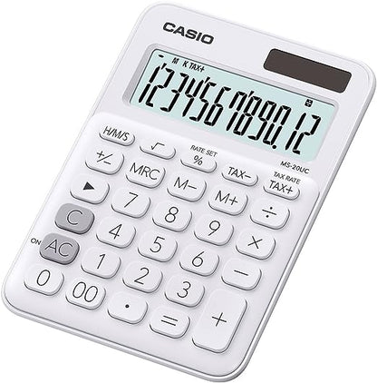 Calculadora Mini de Escritorio Casio Ms-20uc 12 Dígitos Elegir Color - MarchanteMX