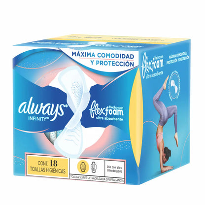 18 Toallas Femeninas Always Infinity Flexfoam Ultradelgada - KCTS