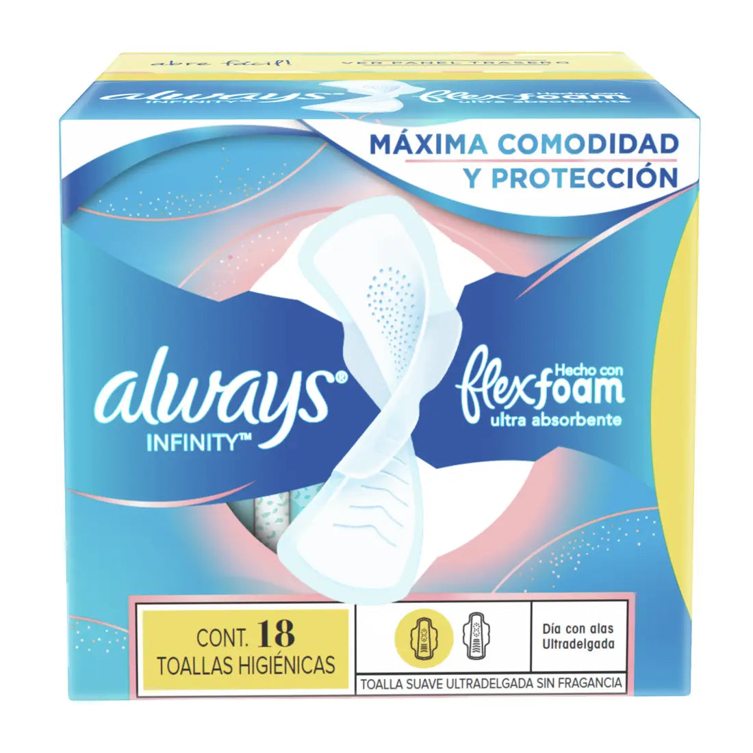 18 Toallas Femeninas Always Infinity Flexfoam Ultradelgada - KCTS - detalle