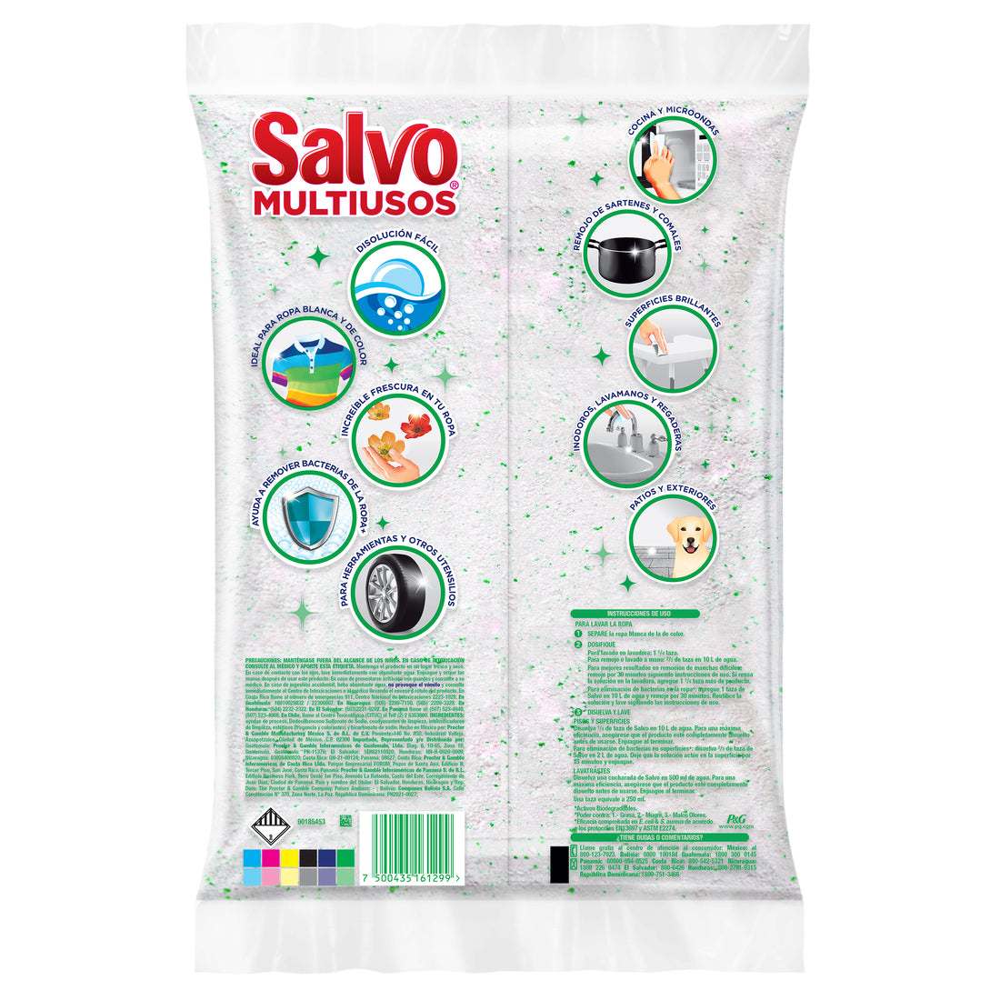 Salvo Multiusos Detergente En Polvo 900g Triple Poder