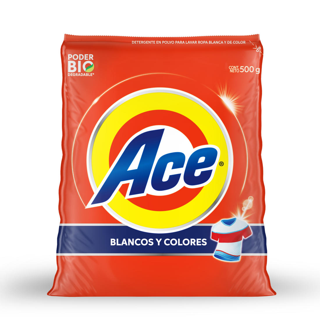 Detergente En Polvo Ace 500 Gr Ropa Blancos Y Colores
