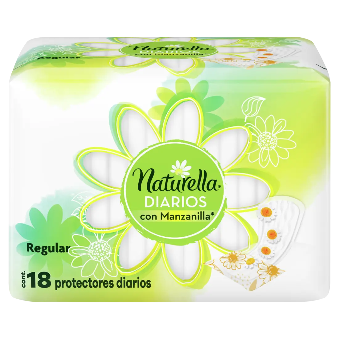 18 Protectores Diarios Regular Naturella Manzanilla - KCTS - vista lateral