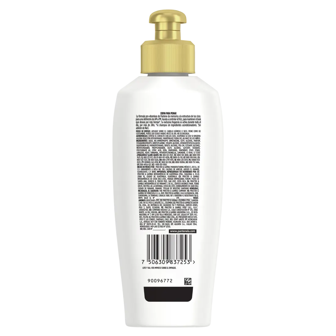 Crema Para Peinar Pantene Pro-v Rizos Definidos 160ml - KCTS - vista lateral