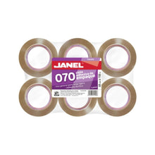 6 Pz Cinta Canela Acrilica Empaque Janel 070 48mm X 150m Canela