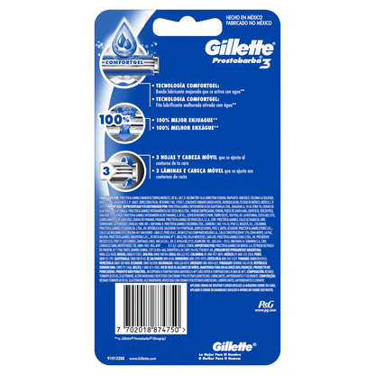4pz Afeitadoras Desechables Gillette Prestobarba3 Comfortgel - Marchante MX