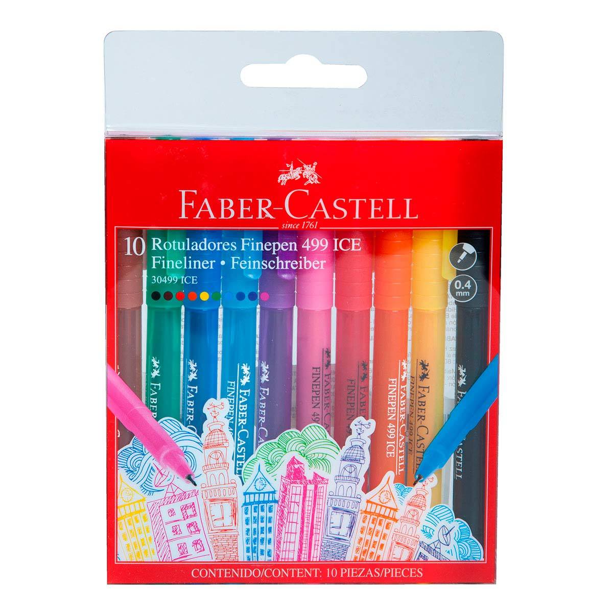 Rotuladores Faber Castell Punta Fina Ice 10 Pz - MarchanteMX