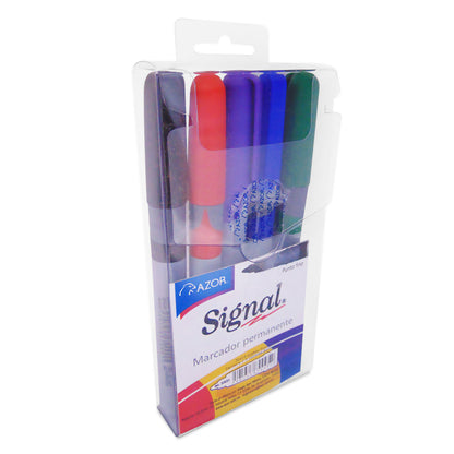 Marcadores Plumones Azor Permanentes Fino Signal 5 Piezas