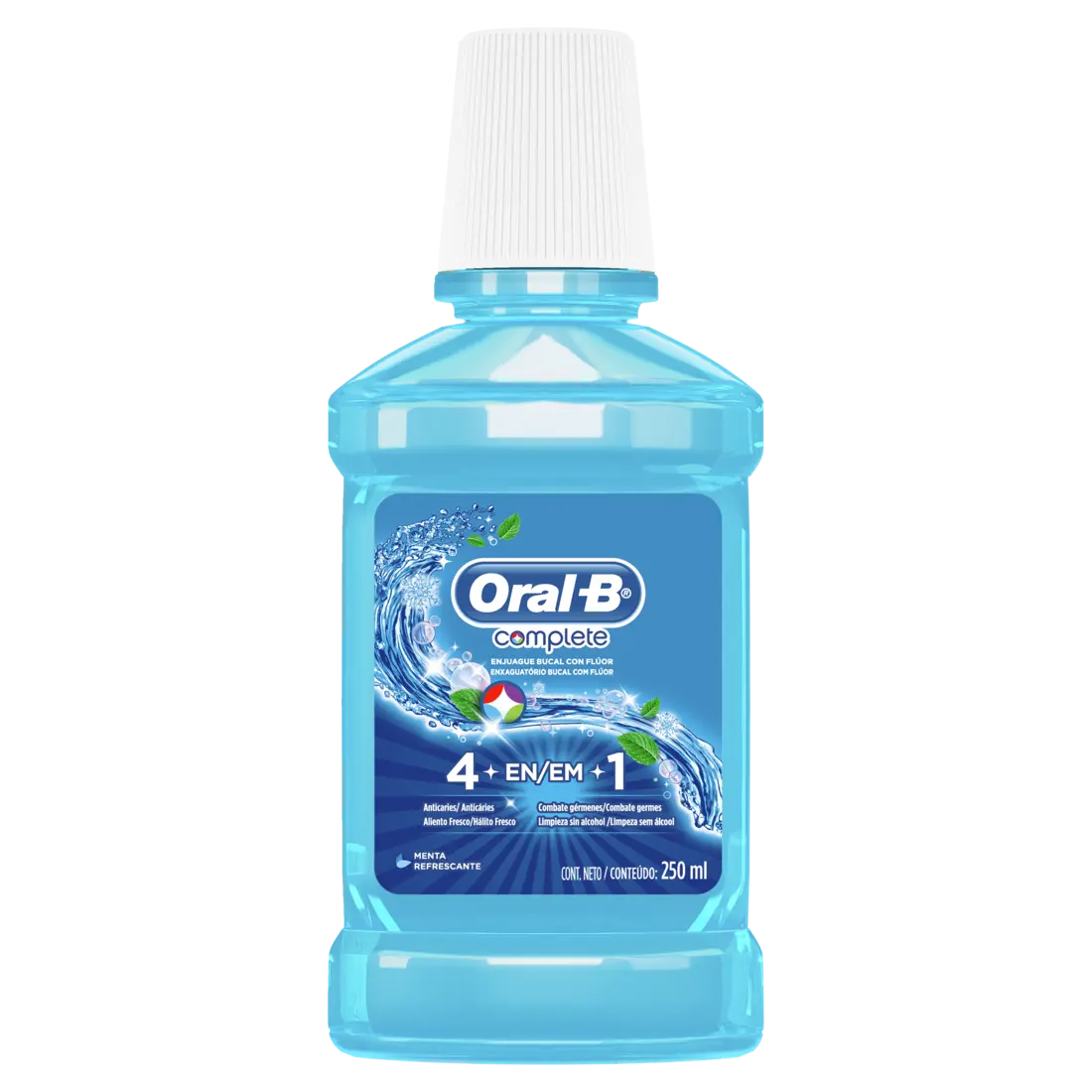 Enguaje Bucal Oral-B Complete Menta Refrescante 250ml - KCTS - vista lateral