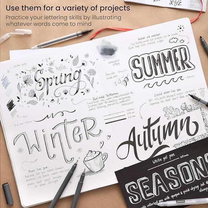 Set 12 Pz Lettering Caligrafia Arteza Principiante